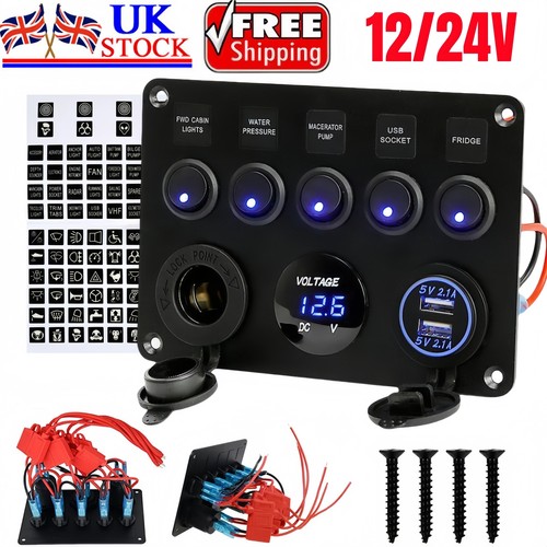 Gang 12v led light - 5-gang, switch