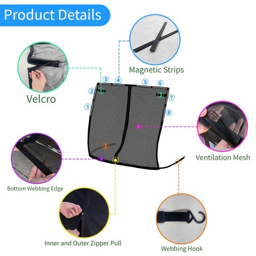 Magnetic mesh tailgate screen - magnetic,