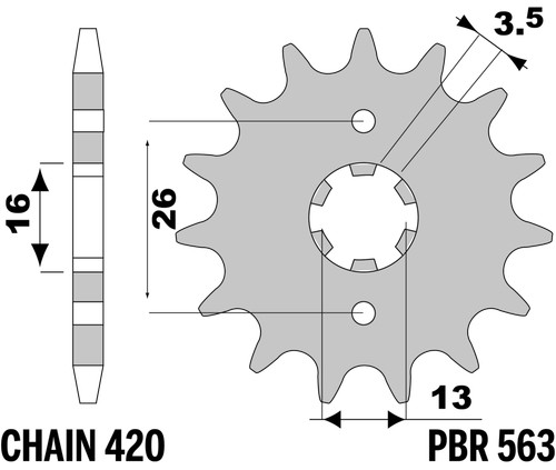 Pbr front sprocket silver - sprocket,